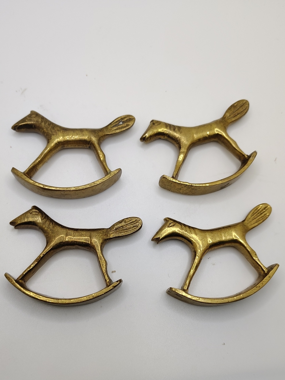 Brass Rocking Horse Accents - Set of 4